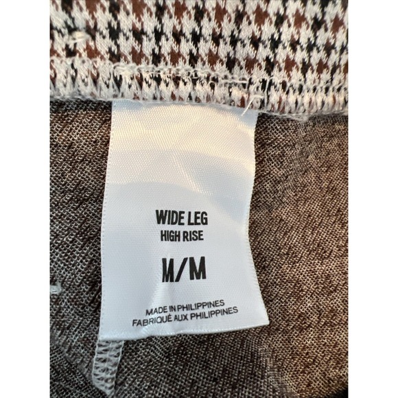 Express Houndstooth Wide Leg High Rise Sailor Pull On Pants Size Medium - Picture 6 of 7